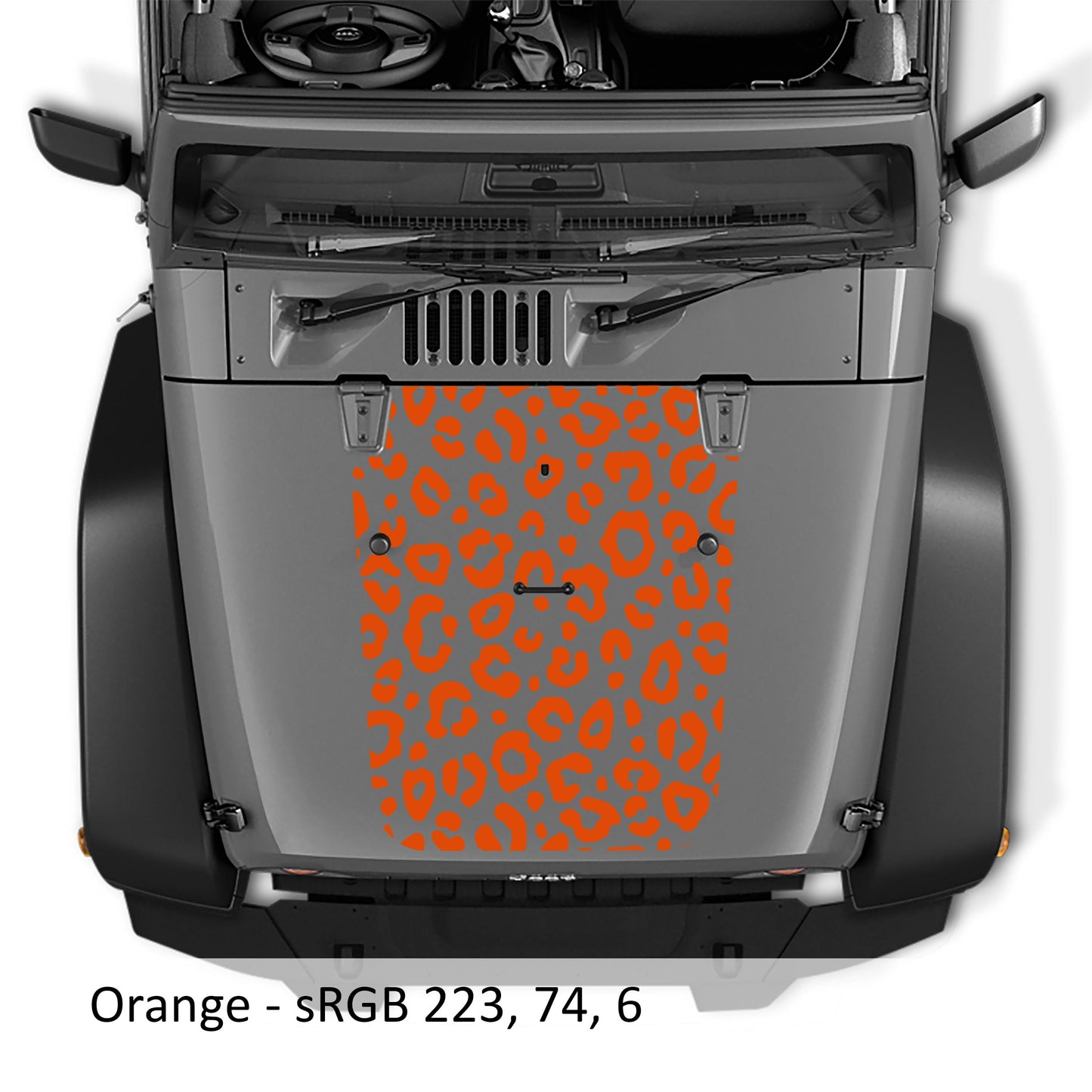 JK/JKU Leopard Print Blackout Hood Vinyl Decal Graphic for Wrangler 2007-2017