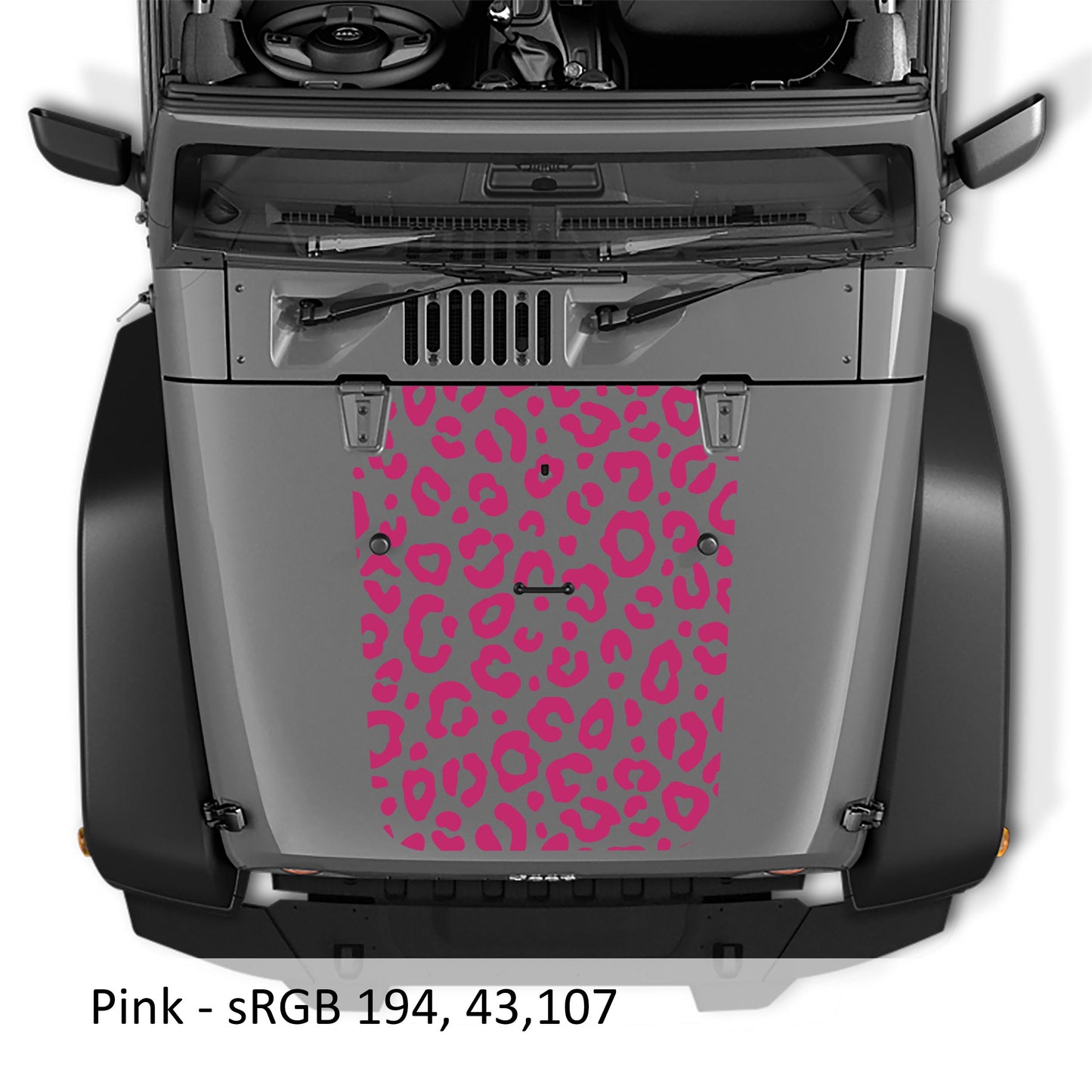 JK/JKU Leopard Print Blackout Hood Vinyl Decal Graphic for Wrangler 2007-2017