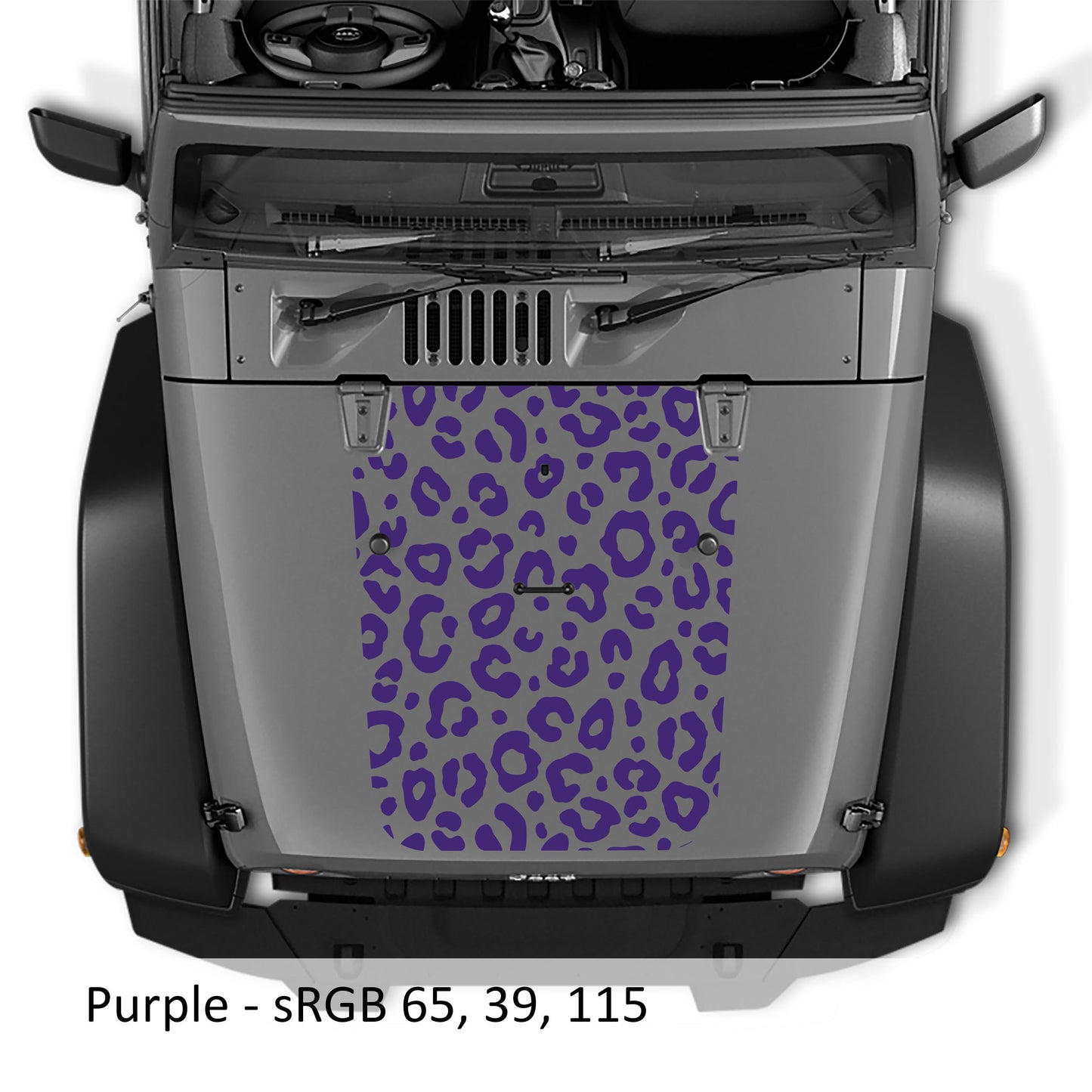 JK/JKU Leopard Print Blackout Hood Vinyl Decal Graphic for Wrangler 2007-2017