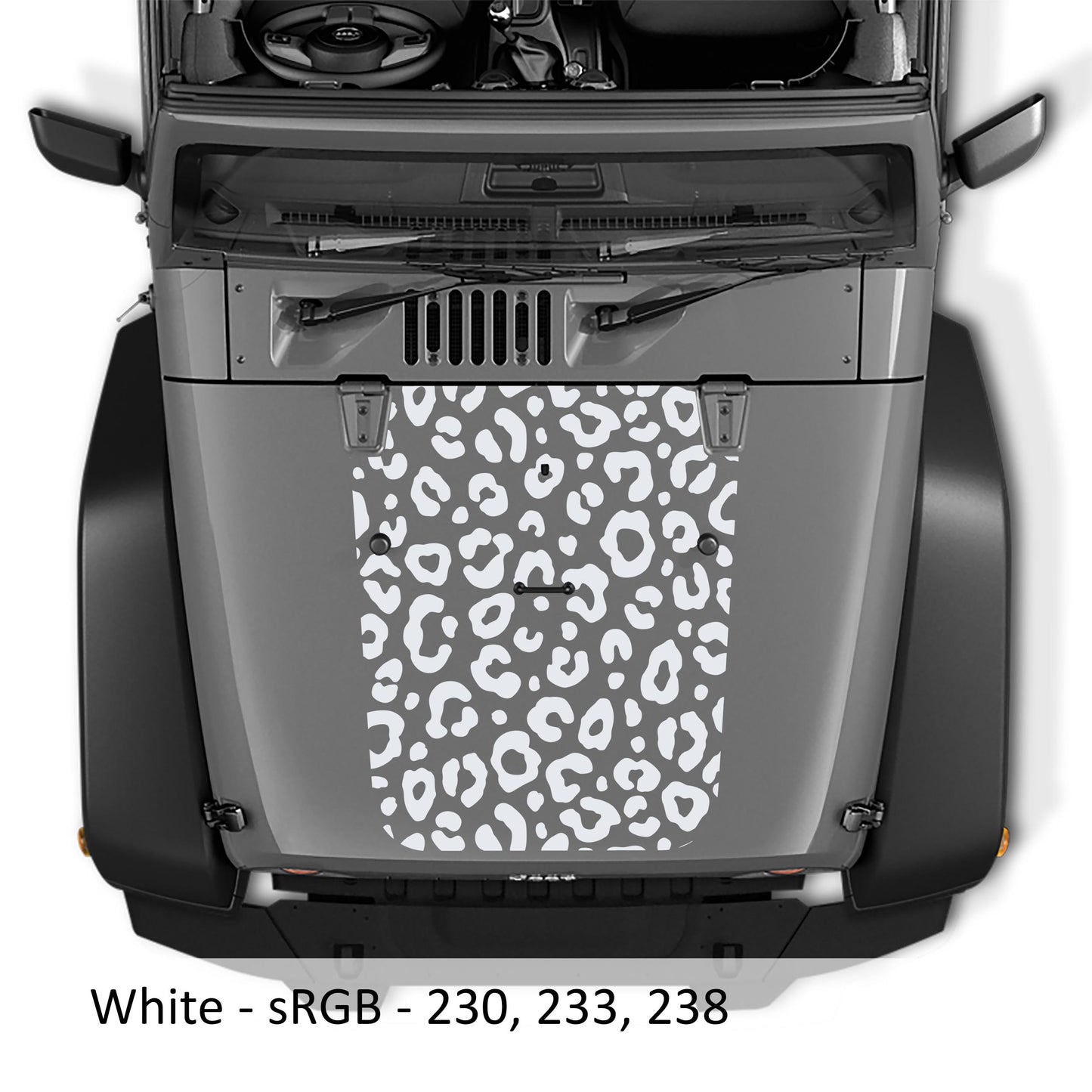 JK/JKU Leopard Print Blackout Hood Vinyl Decal Graphic for Wrangler 2007-2017