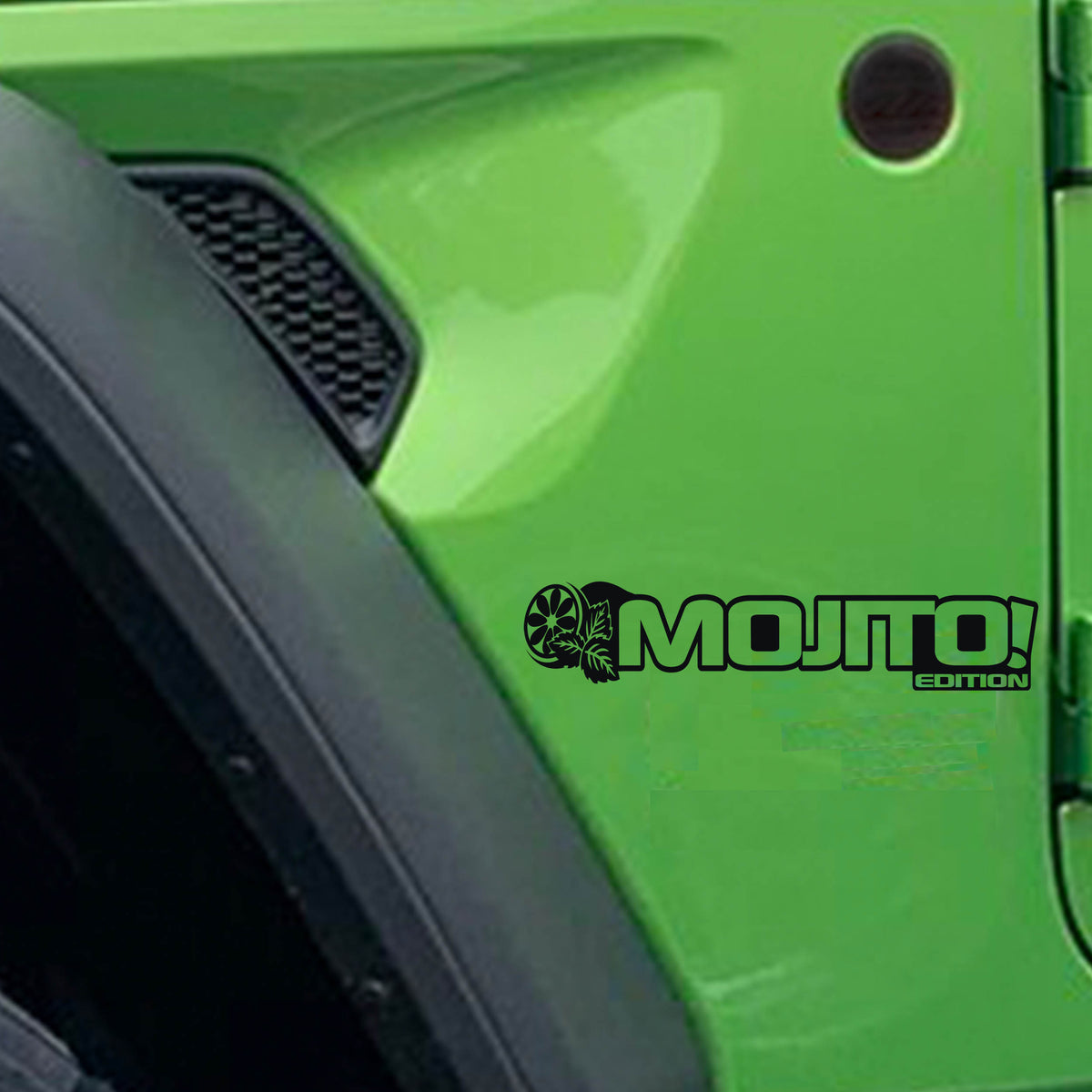 Mojito! Edition Vinyl Decal (Pair) Fender Decals For Wrangler/Gladiator - JL/JT