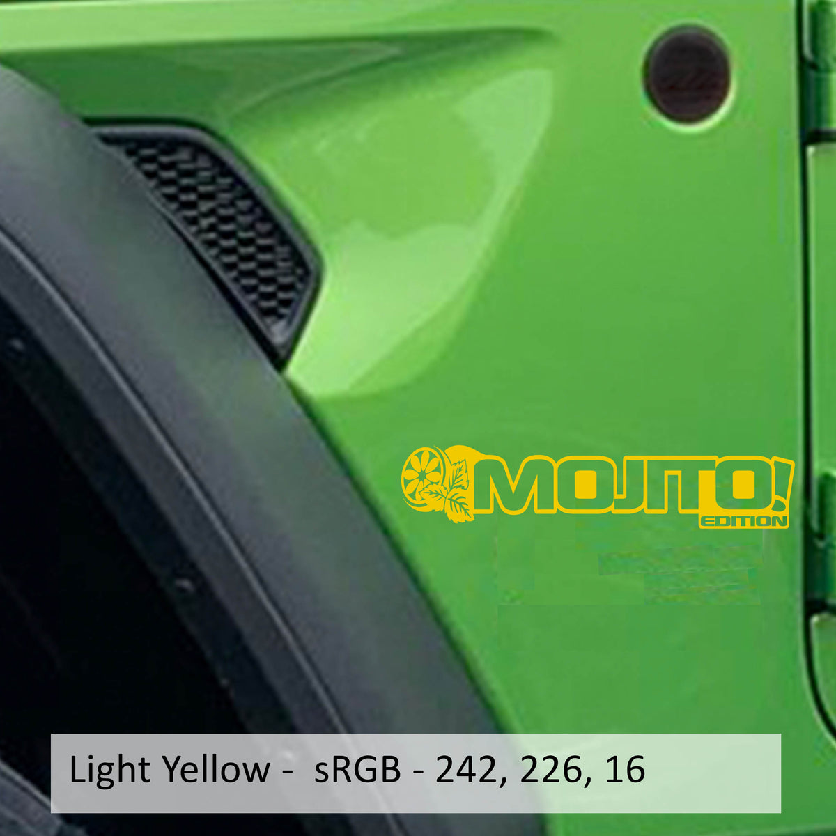 Mojito! Edition Vinyl Decal (Pair) Fender Decals For Wrangler/Gladiator - JL/JT