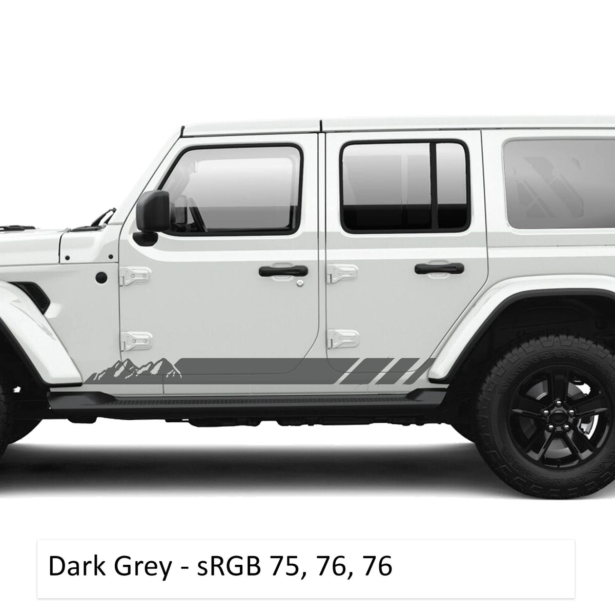 Mountain Stripe Rocker Panel Vinyl Graphic Kit - Fits Jeep Wrangler JLU 4 Door 2018+