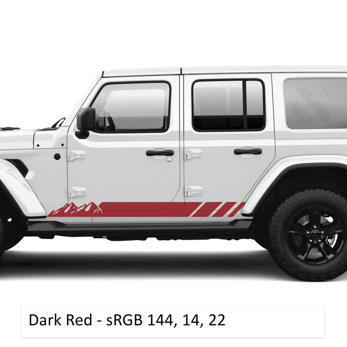 Mountain Stripe Rocker Panel Vinyl Graphic Kit - Fits Jeep Wrangler JLU 4 Door 2018+