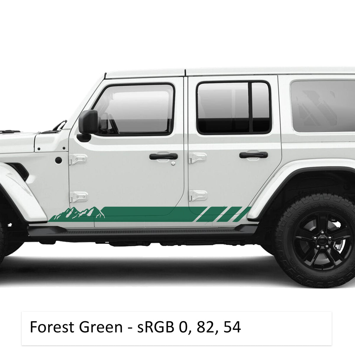 Mountain Stripe Rocker Panel Vinyl Graphic Kit - Fits Jeep Wrangler JLU 4 Door 2018+