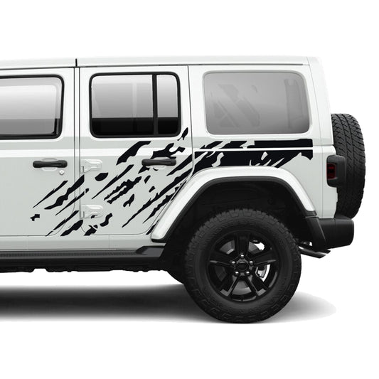 Mud Splash Vinyl Side Graphics JLU Kit - Fits Jeep Wrangler JLU 4 Door 2018+