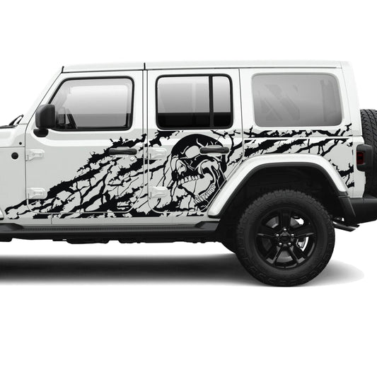 Nightmare Side Vinyl Decal JLU Kit - Fits Jeep Wrangler JLU 4 Door 2018+