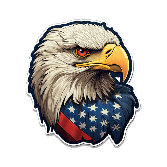 Patriotic Eagle Fourth of July Vinyl Sticker