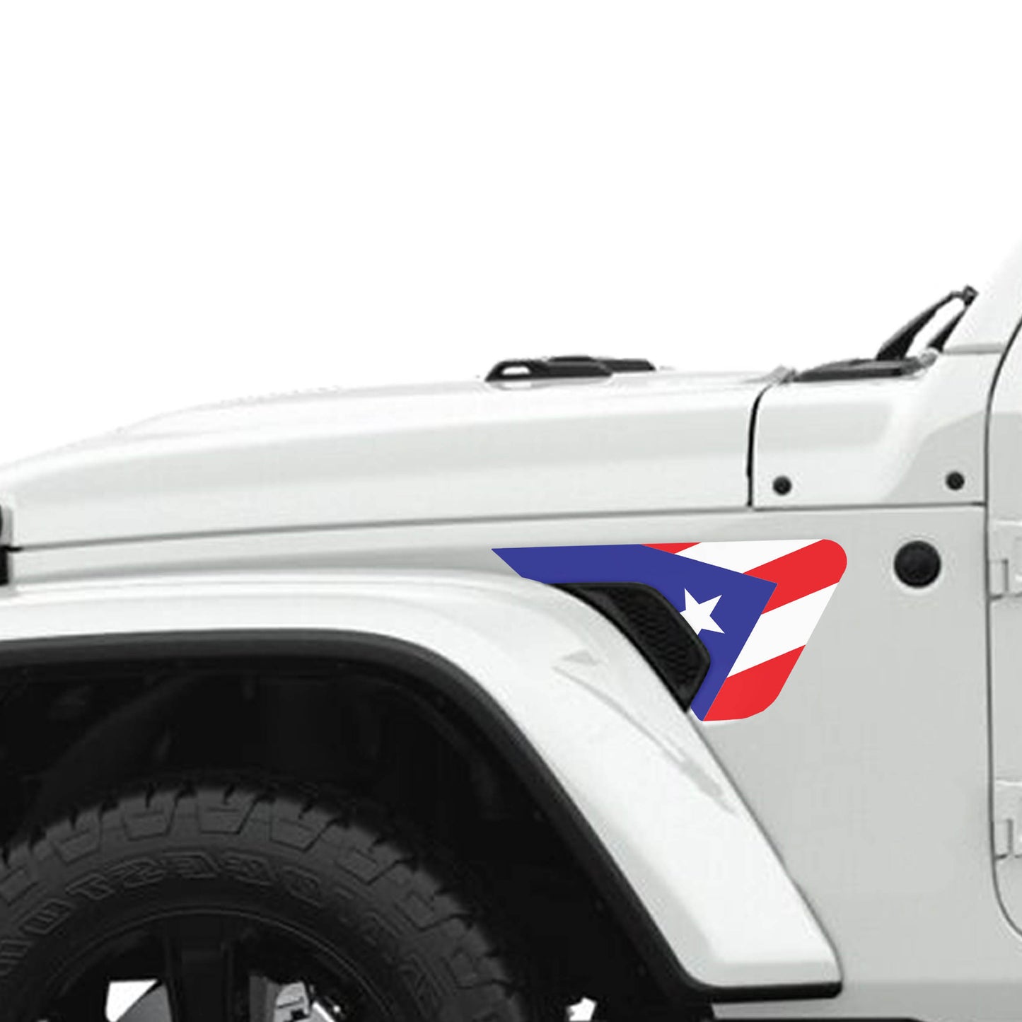 Puerto Rico Flag 2pc Vinyl Fender Decal - Fits Jeep Wrangler JL/Jeep Gladiator JT 2018+