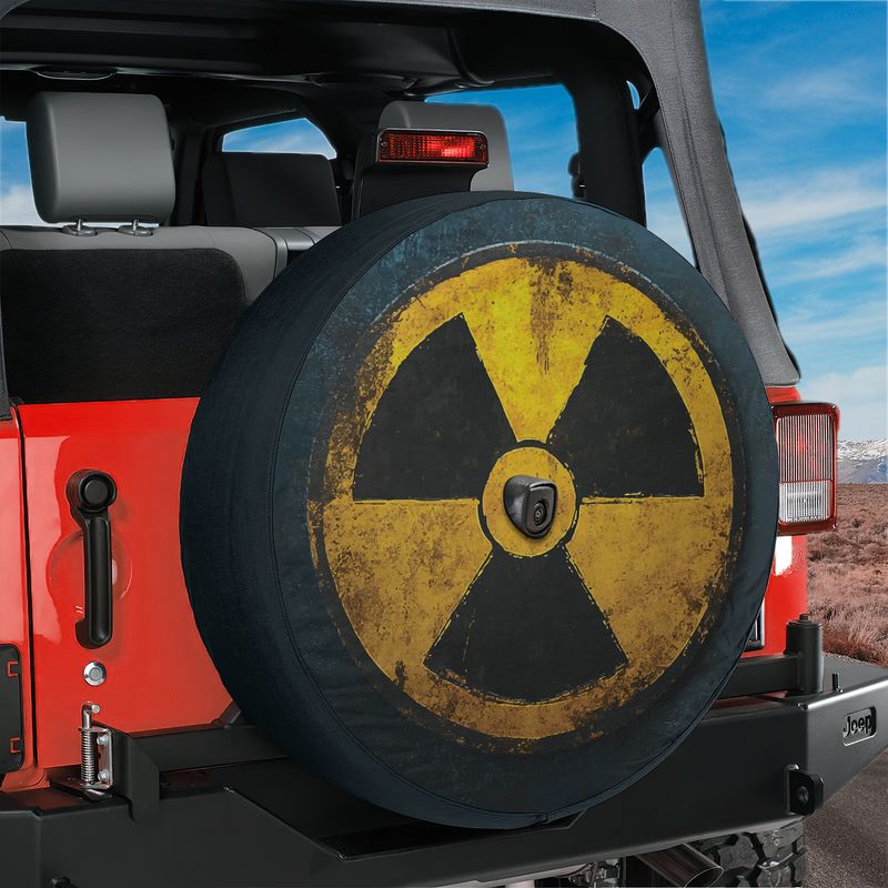Fall Out Shelter Spare Tire Cover With Backup Camera Hole Option
