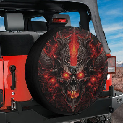 Emberlord Skull Spare Tire Cover With Backup Camera Hole Option