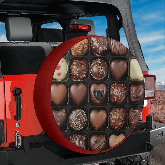 Chocolate Wheel Spare Tire Cover With Backup Camera Hole Option