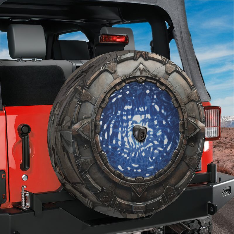 Space Arch Portal Spare Tire Cover With Backup Camera Hole