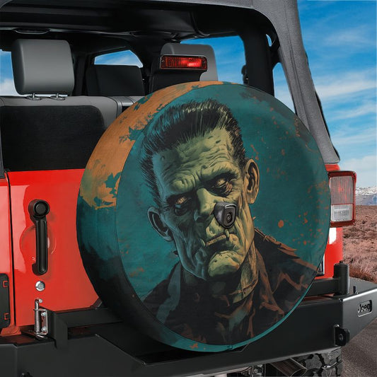 Frankenstein's Monster Spare Tire Cover With Backup Camera Hole Option