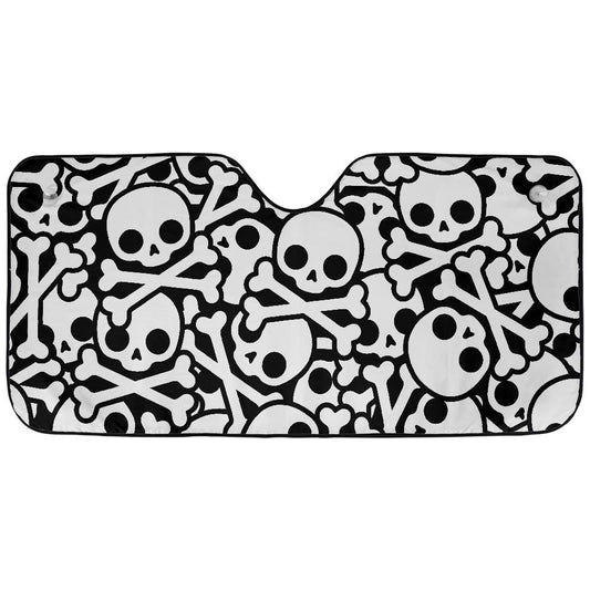 Skull and Crossbones Car Windshield Cover Sun Shade