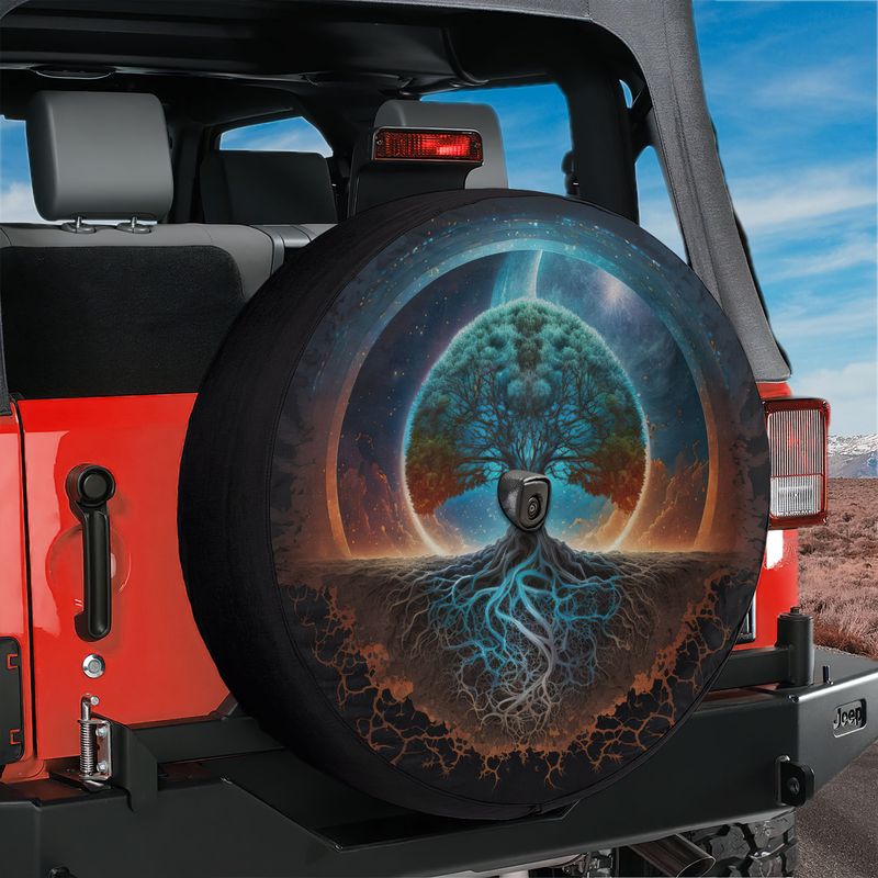 Celestial Tree of Life  Spare Tire Cover With Backup Camera Hole Option