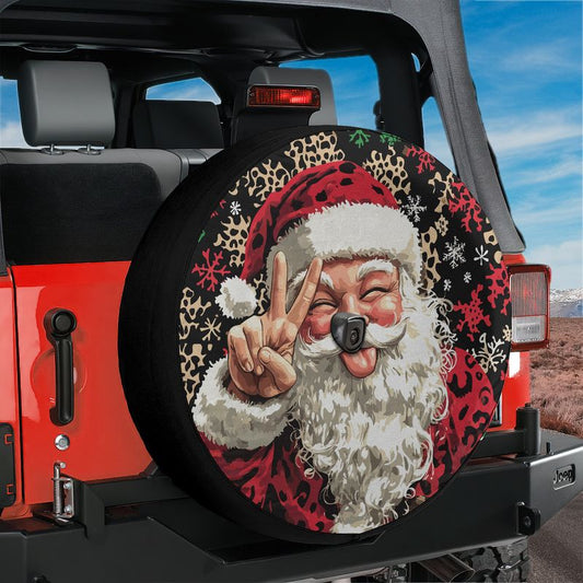 Goofy Santa Clause Spare Tire Cover With Backup Camera Hole Option