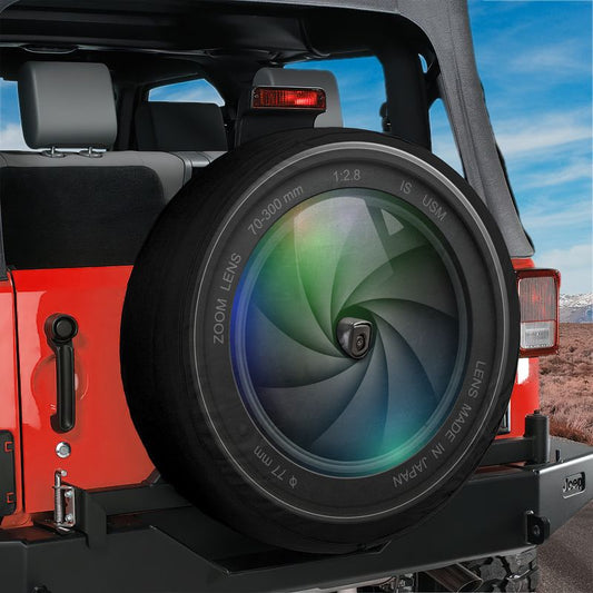 Camera Lens Spare Tire Cover With Backup Camera Hole Option