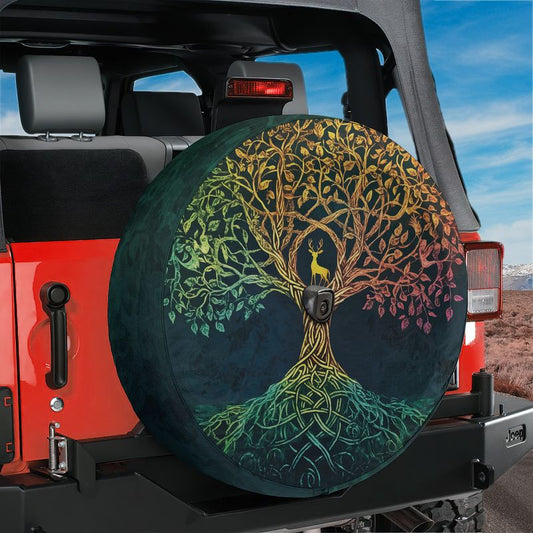 Celtic Dawn Tree Spare Tire Cover With Backup Camera Hole Option