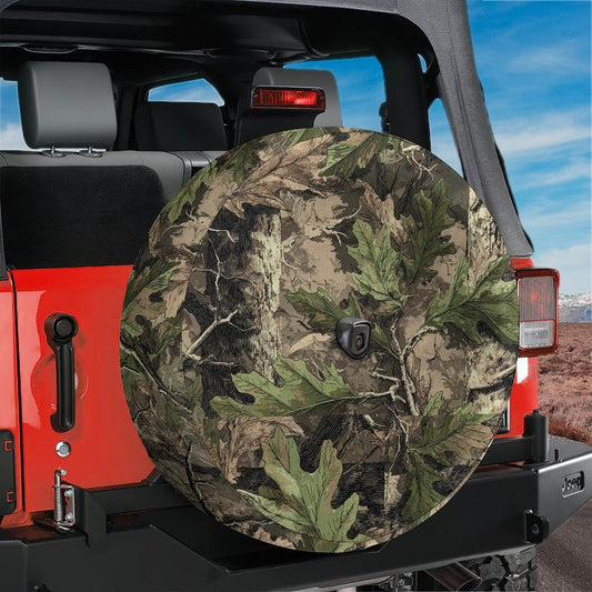 Oakbrush Woodland Camo Spare Tire Cover With Backup Camera Hole Option