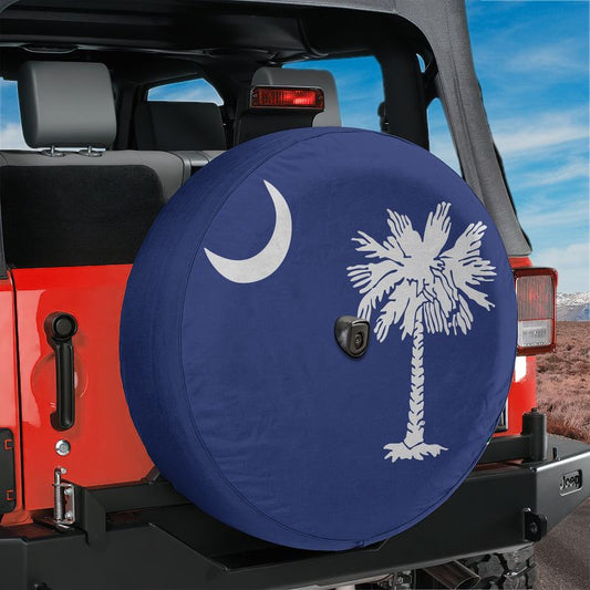 South Carolina Flag Spare Tire Cover With Backup Camera Hole