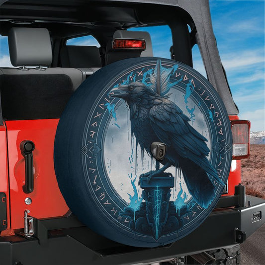 Runebound Raven Spare Tire Cover With Backup Camera Hole Option