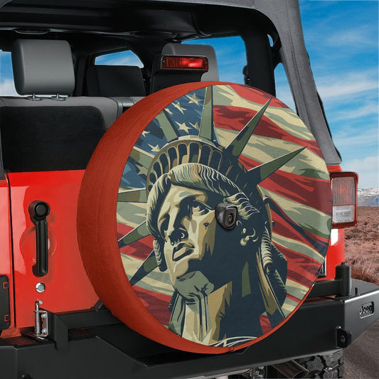 Lady Liberty's Glory Tire Cover With Backup Camera Hole Option