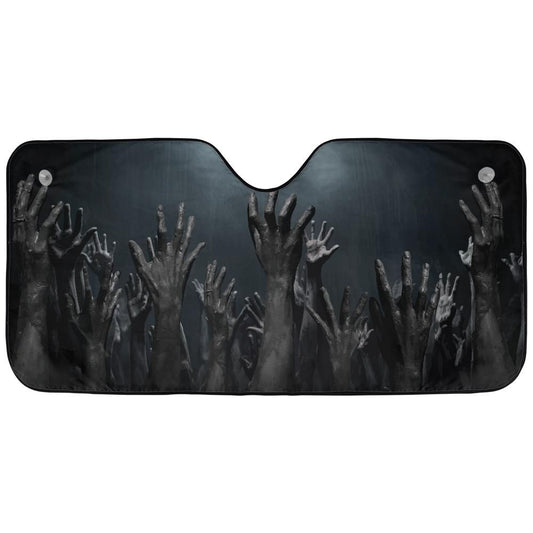 Rise Up Zombie Hands Car Windshield Cover Sun Shade