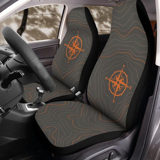 Skull and Crossbones Seat Covers, Bold Black and White Pirate Style Front Seat Protectors for Jeep Wrangler Bronco, Universal Fit Design