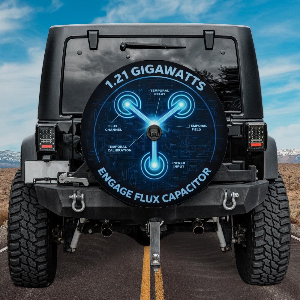 Flux Capacitor Spare Tire Cover With Backup Camera Hole