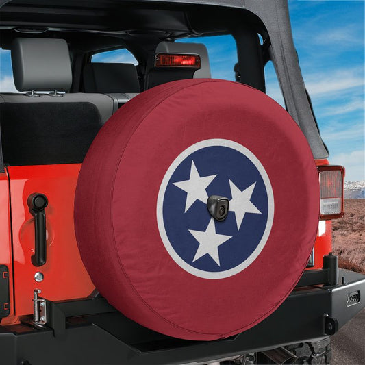Tennessee Flag Spare Tire Cover With Backup Camera Hole Option