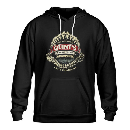 Quint's Shark Tours Vintage Hoodie - 80's Horror Movie Fan Apparel
