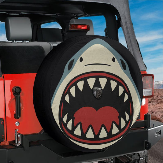 Shark Bite Spare Tire Cover With Backup Camera Hole Option