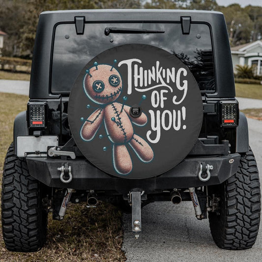 Thinking of You Voodoo Doll Spare Tire Cover With Backup Camera Hole
