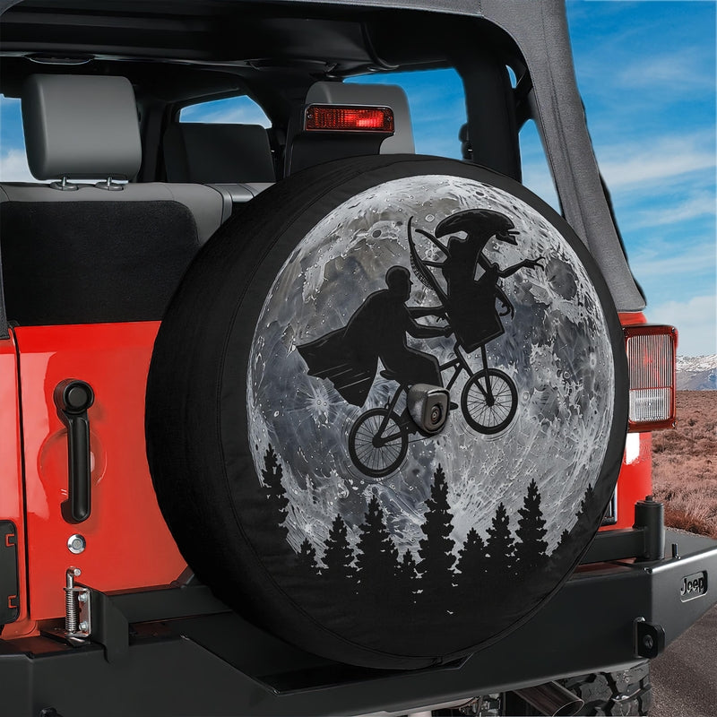 80s Sci-Fi Parody Mashup Moon Spare Tire Cover With Backup Camera Hole