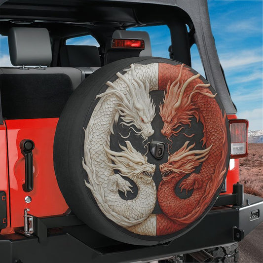 Balance of the Dragons Spare Tire Cover With Backup Camera Hole Option