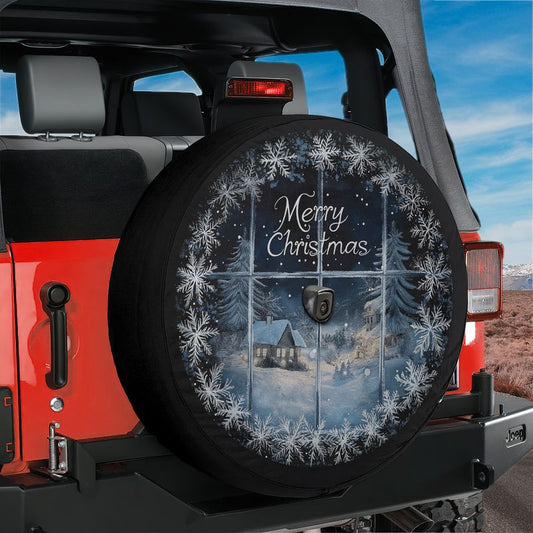 Christmas Silent Night Spare Tire Cover With Backup Camera Hole Option