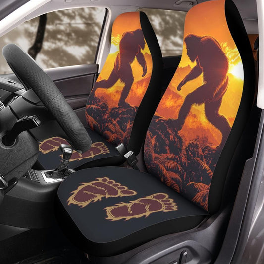 Bigfoot Footprint Seat Covers, Sasquatch Car Seat Protectors for Jeep Wrangler Bronco, Matching Front Seat Covers