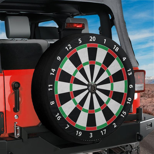 Classic Dartboard Spare Tire Cover With Backup Camera Hole Option