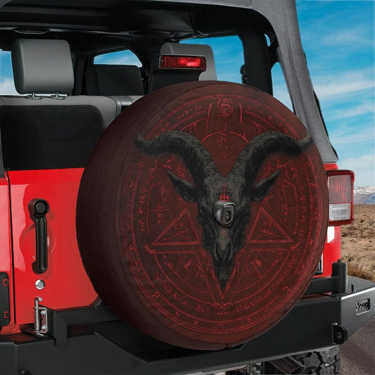 Sigil of Baphomet Spare Tire Cover With Backup Camera Hole Option