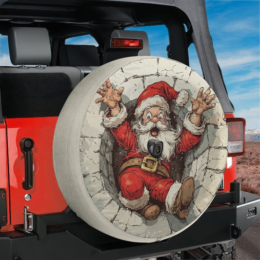 Santa's Great Chimney Escape Spare Tire Cover With Backup Camera Hole