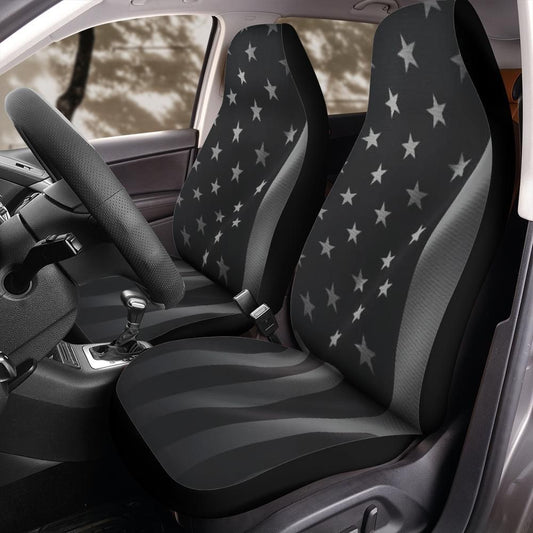 Subdued American Flag Seat Covers Blackout Tactical Car Truck Front Seat Covers for Veterans Military USA Patriotic Interior Decor