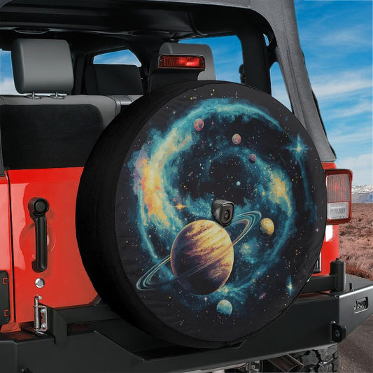 Planetary Pathways Spare Tire Cover With Backup Camera Hole