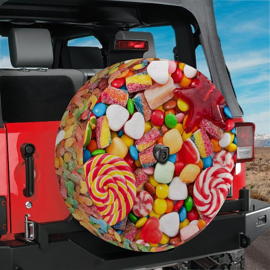 Sweet Ride Spare Tire Cover Candy Swirl Design With Backup Camera Hole Option