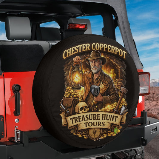 Chester Copperpot Treasure Hunt Tours Spare Tire Cover With Backup Camera Hole Option