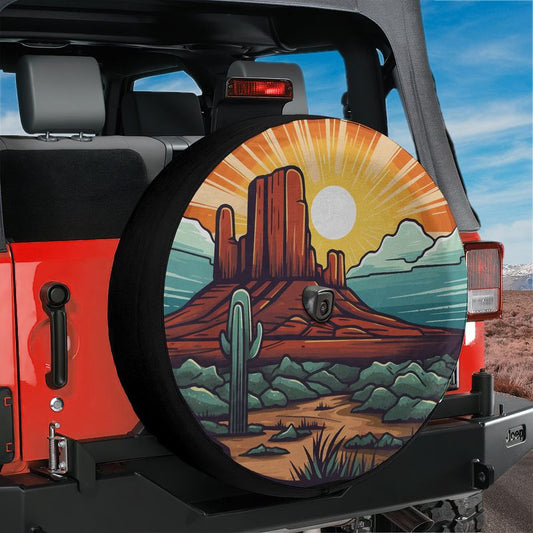 Sunset Over Sedona Spare Tire Cover With Backup Camera Hole