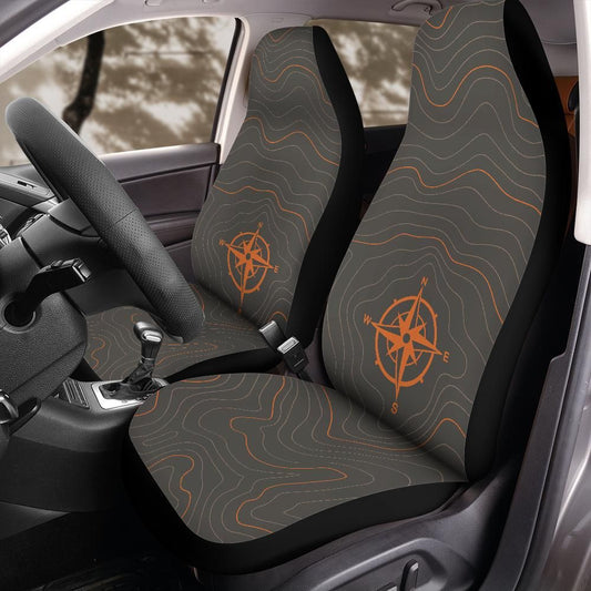 Topographic Map Front Car Seat Covers