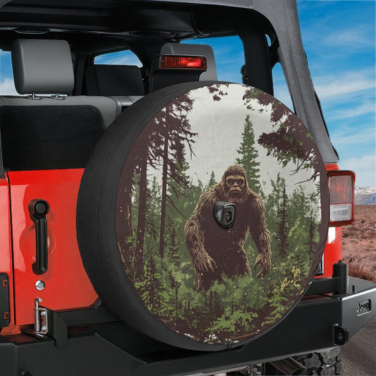 Bigfoot Lurking Legend Spare Tire Cover With Backup Camera Hole Option