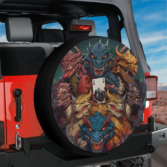 Dragons' Ace of Mischief Spare Tire Cover With Backup Camera Hole