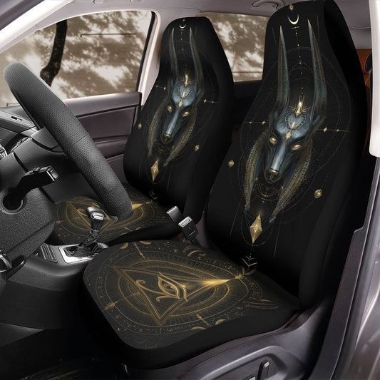 Egyptian Anubis Eye of Ra Front Car Seat Covers Fits Jeep Wrangler Gladiator SUV Truck Set of 2 Universal Fit